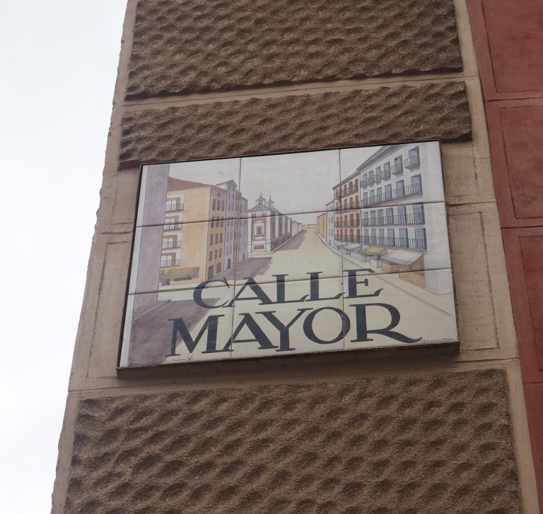 Calle Mayor street sign in Madrid city center