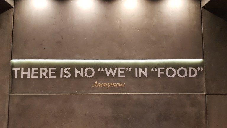there is no we in food
