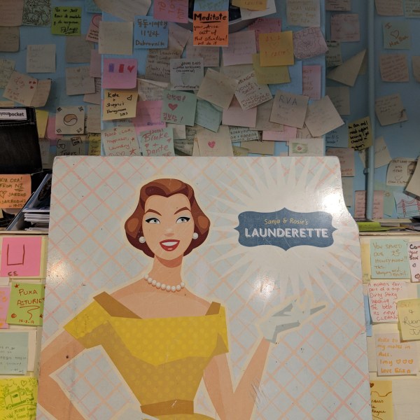 Vintage sign Sanja and Rosie's Launderette Dubrovnik