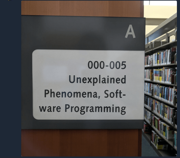 library sign unexplained phenomena software engineering